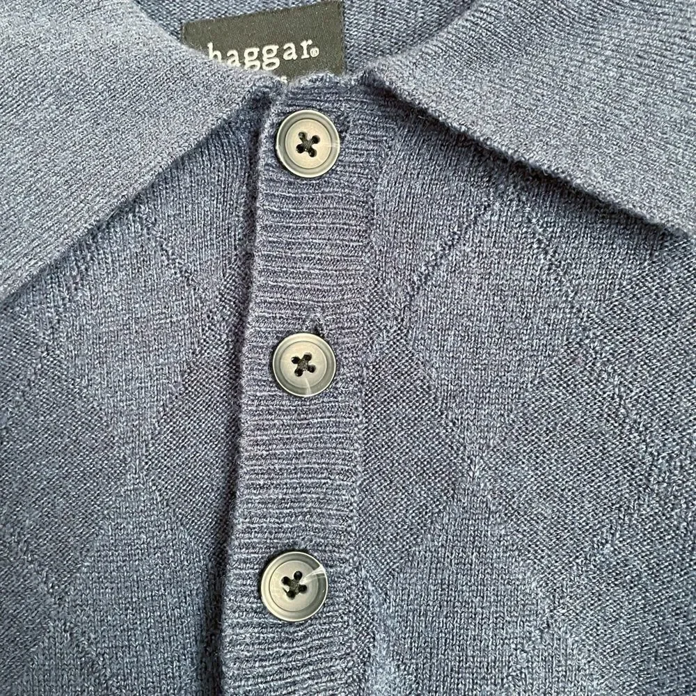 HAGGAR Blue Long Sleeve Pullover Sweater Size L